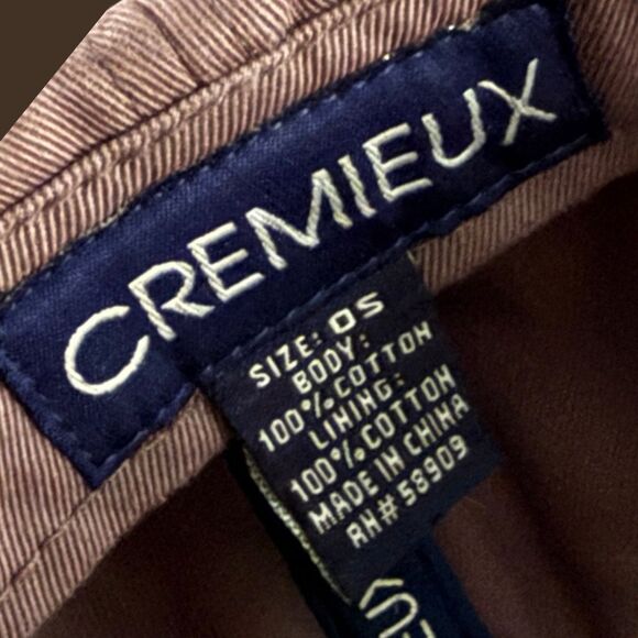 Cremieux Tan Blue Puffy Logo Adjustable Back Hat Baseball Cap - Picture 3 of 8